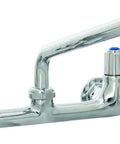 Wall Mount Commercial Faucet With 8-Inch Centers And 12-Inch Swivel Nozzle, OEM Replacement Part, Heavy-Duty Stainless Build, Model 5F-8Wlx12