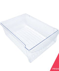Fridge Meat Drawer 240530811 clear replacement tray for refrigerators, featuring durable plastic material with easy slide-in fit and no hassle direct swap.