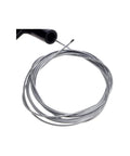 Close-up of the aluminum alloy cable from a 2Pcs Bicycle Twist Grip Gear Shifter Handle Set For Mountain Bikes, 18 21 Speed Derailleur.