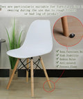 Chair with wooden legs using M8 X 1.25 furniture leveling feet adjustable glide levelers, preventing scratches on floor