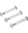 Close-up of 10 Pack Inline Skate Axle Screws Set For Wheel Bearings, 0.24 Inch Diameter, Hex Socket Shaft Screws displayed diagonally