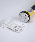 White Rollerhouses adapter plates (2-pack) for electric blind motors; compatible with Rollease Skyline and R-Series brackets.