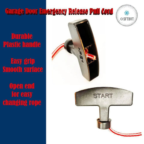 Garage Door Emergency Release Pull Cord With Handle 1 Meter Long, durable handle close-up view