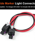 4 Pack Side Marker Light Pigtail Connectors Wires For Chrysler 300 And Charger 2015 2024 with black and red wires