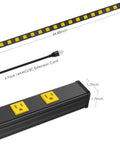 Heavy Duty Metal Power Strip With 16 Widely Spaced Outlets For Easy Access In Garage Or Workshop 6 Foot Cord 15 Amp 125 Volt 1875 Watt