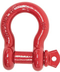 Red Anchor Shackle Forged Carbon Steel With Alloy Screw Pin Five Eighths Inch Beefy Heavy Duty D Ring for Tow Rigging