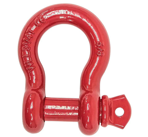 Red Anchor Shackle Forged Carbon Steel With Alloy Screw Pin Five Eighths Inch Beefy Heavy Duty D Ring for Tow Rigging