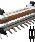 Pro Tier Preassembled Dovetail And Box Joint Router Table Jig featuring aluminum hardware and alignment templates for precision woodworking.