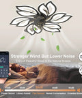 25.6 Inch Bladeless Ceiling Fan With Remote And Light, low profile flush mount in bedroom, woman sleeping peacefully
