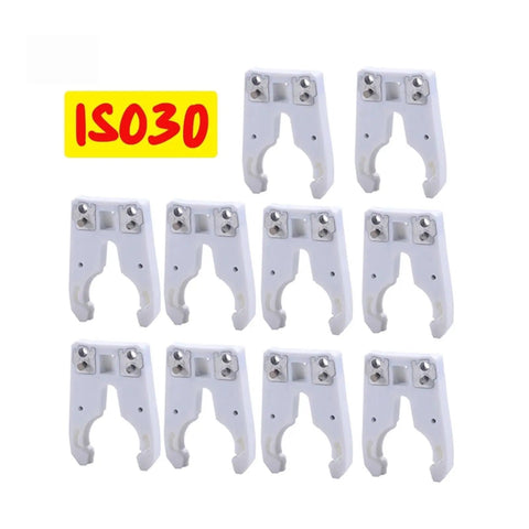 Top Shelf 10 Pack ISO30 CNC Tool Holder Clamps With Rock Solid Quick Swap Grip For Automatic Tool Changers And Heavy Duty Woodworking Router Builds That Crush Like Beast Mode, white plastic collet clamps