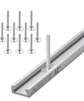 32 Inch Miter T Track Kit With 10 1/4-In Bolts for table saw and router table use, showing aluminum track and bolts