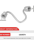 Intermediate High Pressure Fuel Feed Pipe From Pump To Rail For 2010-2017 Chevy Equinox Impala Malibu Orlando Captiva Sport Buick Lacrosse Regal Verano Buick Allure GMC Terrain Plug And Play Direct Fit Fuel Line Upgrade, part number 12608374, with dimensions shown.