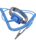 Reusable Corded Anti Static Wrist Strap With Alligator Clip, metal band, coiled cable, for grounding static electricity