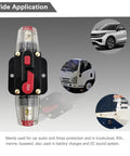 High-Octane 30 Amp Manual Reset Car Circuit Breaker Waterproof Inline Fuse Block For 12V To 25V Vehicles, showing detailed view.