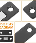 Display diagram of Ultra Thin Black Magnetic Cabinet Door Catch Latches 12 Pack Stainless Steel Furniture Magnets