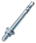 10 Pack Tough As Nails 1/2 X 3 3/4 Inch Zinc Plated Carbon Steel Wedge Anchors For Concrete Brick Masonry with installed nut and washer.