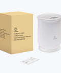 Large Towel Warmer for Bathroom with Auto Shut Off, Fast Heat Up in Minutes, shown with packaging and manual