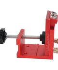 Side view of Pocket Hole Jig Kit For Woodworking With Precision Joint Angle Locator, red aluminum alloy, threaded adjuster visible.