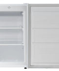 Chill Your Stash Or Freeze Your Snacks In This Solid Convertible Upright Freezer Fridge 3 Cubic Feet White with interior shelves.