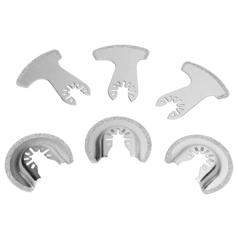 Carbide Oscillating Saw Blades Set, 6 Piece Segment Blades For Concrete, Grout, Tile, Masonry And Soft Stone Cutting And Grinding