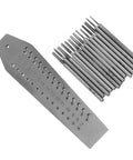 Pro Grade Miniature Tap And Die Set 14 Piece Watch Repair Tool Kit With Screw Plate For 0.7 To 2 Mm Threads No Cap Precision For Jewelers showing taps and dies on a holder.