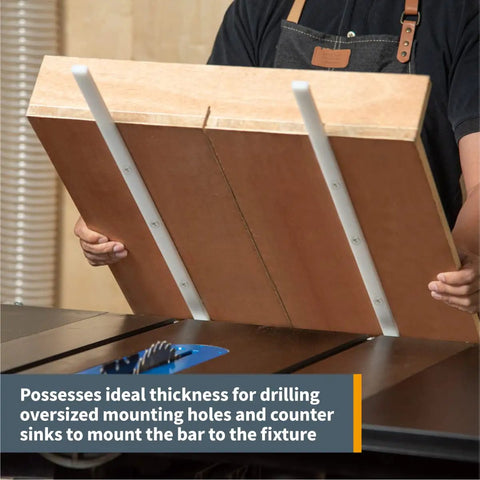 Heavy Duty 36 Inch Hdpe Miter Bars 2 Pack Fits Standard 3 4 By 3 8 Inch Slots displayed on a table saw setup.