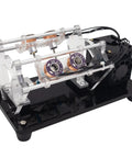 Solenoid Electromagnetic Engine DIY Multi Level Coil Kit for science physics teaching experiments, four coils, side view.