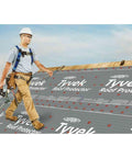 Heavy Duty Roofing Underlayment Roll 42 X 286 Feet With Rock Solid Tear Resistance And Top Shelf Weather Defense For Easy Shingle Setup And Long Lasting Deck Shielding That Really Keeps The Storms Out on a steep roof.