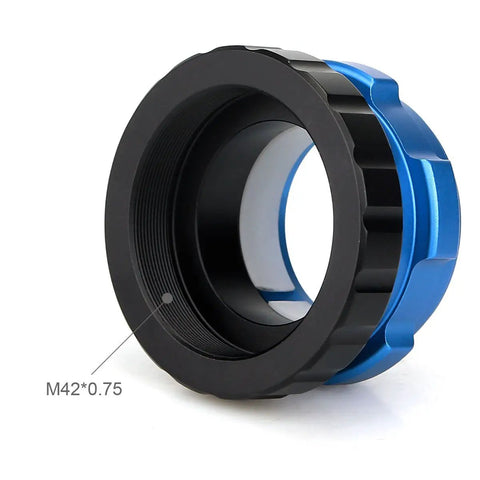 Hybrid 1.25 Inch Telescope Eyepiece Adapter With PETF Inner Ring And Coaxial Lock showing M42 connection detail