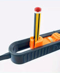 Precision Contour Scribe Tool With Lock Pin Slick Woodworking Measuring Ruler showing orange locking mechanism and dual pencils.