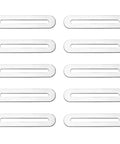 10 stainless steel adjustable slotted bracket set for timber wood furniture and PC case mounts, slideable flat plate mounting brackets shown