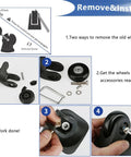 Installation guide for 50mm Replacement Luggage Wheels Set For Suitcases And Travel Bags 4 Silent PU Swivel Casters.