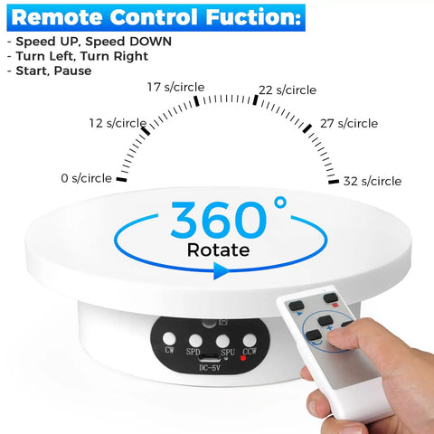 Remote Control Motorized Rotating Display Stand For Epoxy Glitter Tumblers And Cups 360 Degree Electric Turntable with remote.