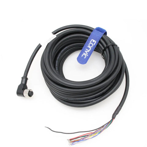 Cognex Vision Cable 24V Power I O Cable CCB PWRIO Right Angle Waterproof M12 12 Pin Female A Code for In-Sight systems 10m