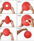 Assembly steps for Six Inch White Paper Lanterns Set Of Six Hanging Round Lanterns For Birthday Party Wedding Christmas Bridal Home Decor Chinese Japanese Style Easy To Hang And Reusable.