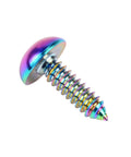 Titanium M5 X 17mm Self Tapping Screw With Ball Button Head For Motorcycles Rainbow Finish Dope Lightweight Grade 5 6AL4V Titanium Alloy Fastener