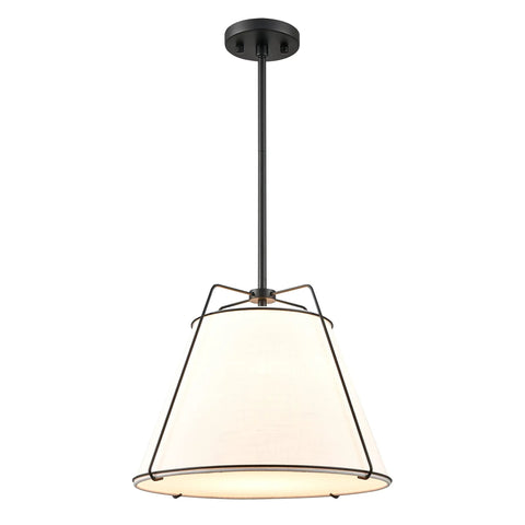Lise Chandelier In Black And White With Adjustable Rods E26 Socket 60W Max LED Compatible Hardwired Dry Rated Sloped Ceiling ETL Listed