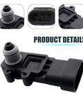 Close-up of Rock Solid Fuel Tank Pressure Sensor With High Temp Resistance For Vapor Vent Port Setup Compatible With Oem 16238399 9377680.