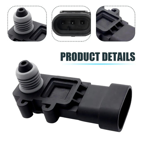 Close-up of Rock Solid Fuel Tank Pressure Sensor With High Temp Resistance For Vapor Vent Port Setup Compatible With Oem 16238399 9377680.