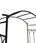 Metal Trellis Arbor Arch With Built In Garden Bench For Climbing Plants And Vines, Patio Decor, steel frame close-up view