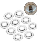 20 Pieces Stainless Steel Fire Sprinkler Escutcheon Plates Expandable Protective Caps arranged in a row.