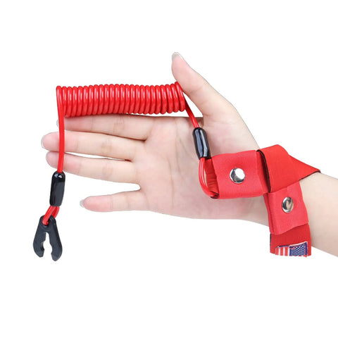 2 Pack Must Have Kill Switch Lanyard For Boat And Jet Ski Replacement Wrist Strap Emergency Kill Stop Cord Tether EW2-68348-00-00 Red