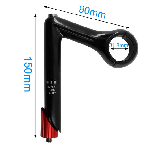 Electroplated Aluminum Quill Bicycle Stem 31.8mm Clamp, Full CNC Machined, Vintage Classic Style, Lightweight 273g, 90mm Length