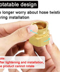 Two Pack Beefy Brass Swivel Pipe Fitting Three Quarters Inch GHT To One Inch NPT Double Female For Garden Hose Threads Rotating Joint Heavy Duty Brass Connector, rotatable brass adapter in hand