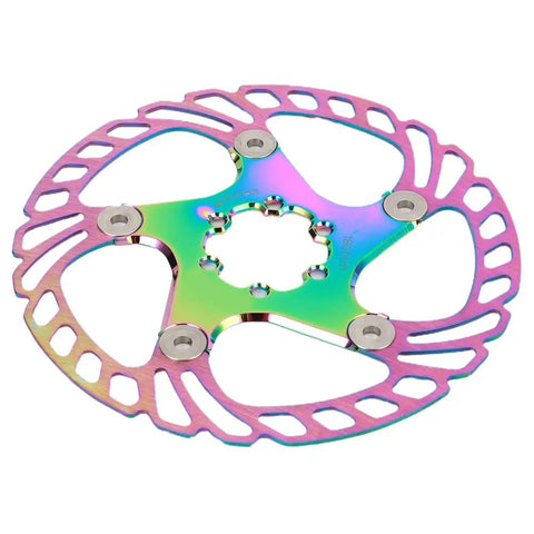 Premium Mountain Bike Disc Brake Pads 180mm Five Nail Tech stainless steel and aluminum alloy backing with colorful surface.