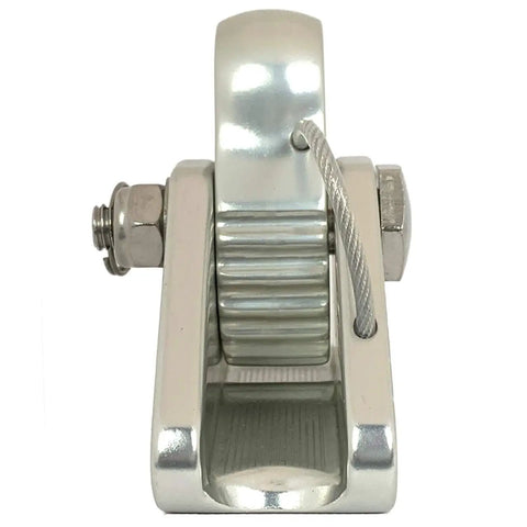 Front view of Arborist Rope Grab With Removable Cam And Fixed Bolt And Nut, Flip Line Adjuster, for 11mm to 16mm rope.