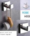 Heavy Duty Stainless Steel Coat And Towel Hooks 304 Rustproof Square Wall Mounted Modern Hooks For Bathroom And Kitchen