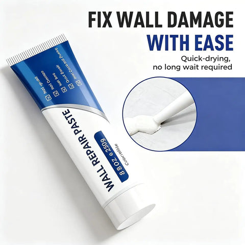 Drywall Repair Kit Pro Grade With Quick Drying Wall Mending Paste Scraper Sandpaper Nozzle Extender And Waterproof Spackle For Holes And Cracks In Plaster And Concrete DIY Wall Repair Set