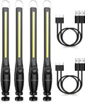 Beast Mode Bright LED Work Light Pack Of 4 With 800 Lumens Rechargeable COB Power Level Indicator and USB cables