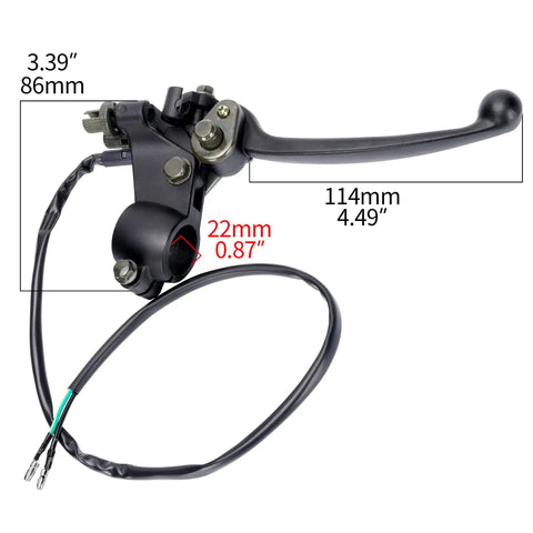 Dual Cable Right Brake Lever For ATV Quad Go Kart Gasoline E Bike With Brake Switch Fits Seven Eighths Inch Handlebars